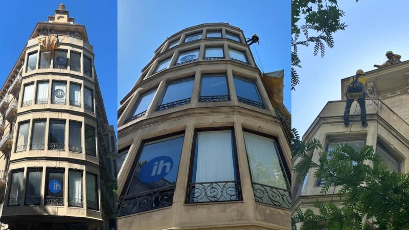 Reparación de grietas en fachada en la calle Trafalgar de Barcelona